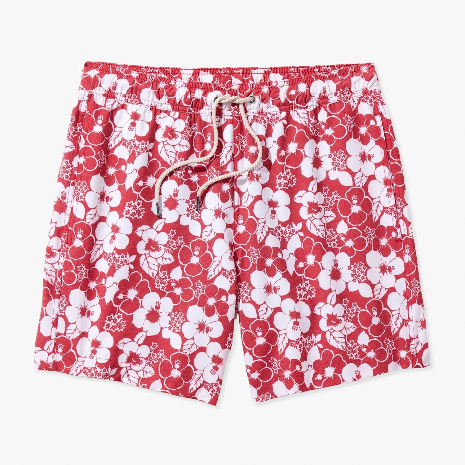 The Bayberry Trunk | Nautical Red Stamped Hibiscus 1 The Bayberry Trunk | Nautical Red Stamped Hibiscus