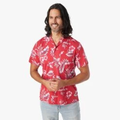 The Casablanca Shirt (3-Pack) -Fair Harbor Shop CAS2 622 Red Hibiscus ONFIG 002 f8ba9fdb ea25 4d0e 9767 e0c7fc50a015