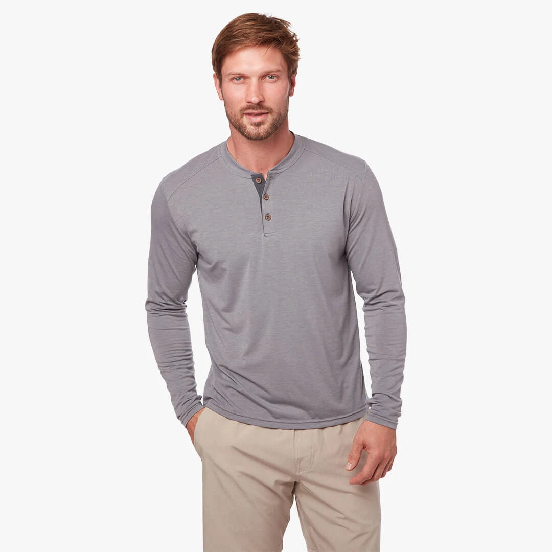 The SeaBreeze Henley | Grey 2 The SeaBreeze Henley | Grey - Image 2
