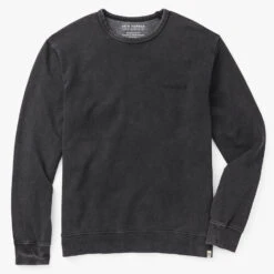 The Vintage-Wash Saltaire Crewneck | Black