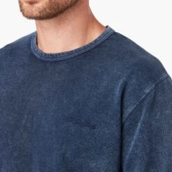 The Vintage-Wash Saltaire Crewneck | Navy -Fair Harbor Shop SALTAIR CREWNECK DARKBLUE 059 6c70ac41 5ab9 4abb 8dac 8831ea3dba79