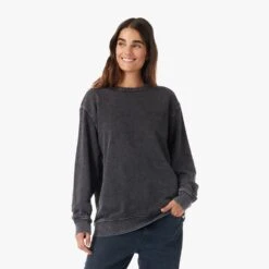 The Vintage-Wash Saltaire Crewneck | Black -Fair Harbor Shop SCN2 006 BLACK ONFIG WOMEN 001 125c1050 f0f9 4d4a 8064 df12c1c69722