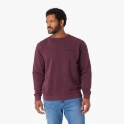 The Vintage-Wash Saltaire Crewneck | Burgundy -Fair Harbor Shop SCN2 602 BURGUNDY ONFIG 020 53840431 551d 4742 b2fd 307ea7505bfd
