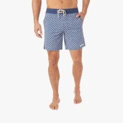 The Nautilus Boardshort | Navy Geo -Fair Harbor Shop SS002 SP22 in Studio photo Look39 NAU82 478 1564 390ef194 037e 46cd b477 aa58fa4a65c7